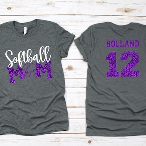 Softball Mom Shirt Softball Mom Softball Tshirts Softball Mom Shirts Softball Shirt Gift || Glitter Softball Shirt Softball Bling