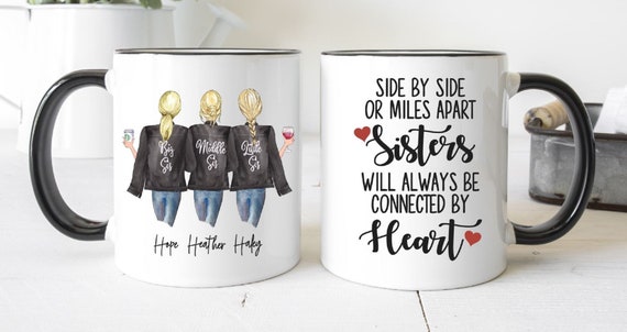 Custom Sisters Mug, Best Sister Gift, Sister Moving Away Mug, Long Distance Sisters Gift, Sisters Birthday Gifts, Big Sister Little Sister