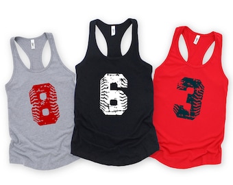 Baseball Numbers Tank Top, Custom Baseball Shirt, Personalized Baseball T-shirt, Custom Baseball Shirt, Softball Numbers Shirt, Softball Tee