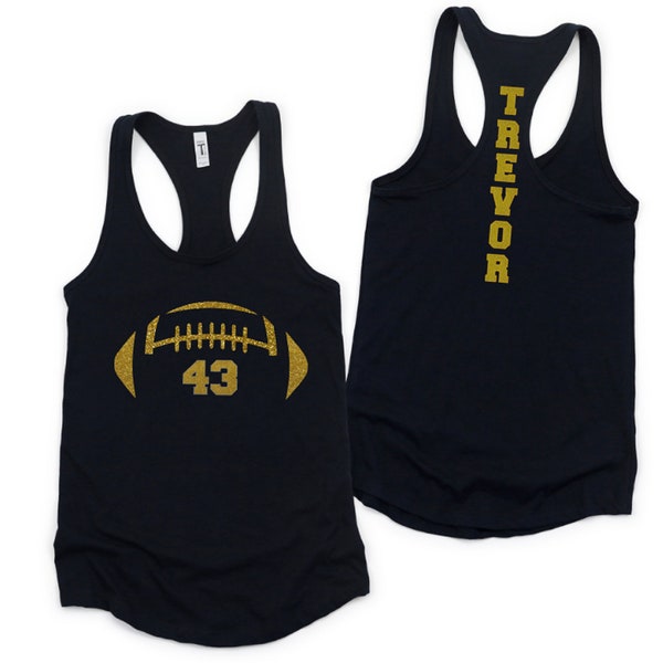 Custom Football Bling Tank Etsy