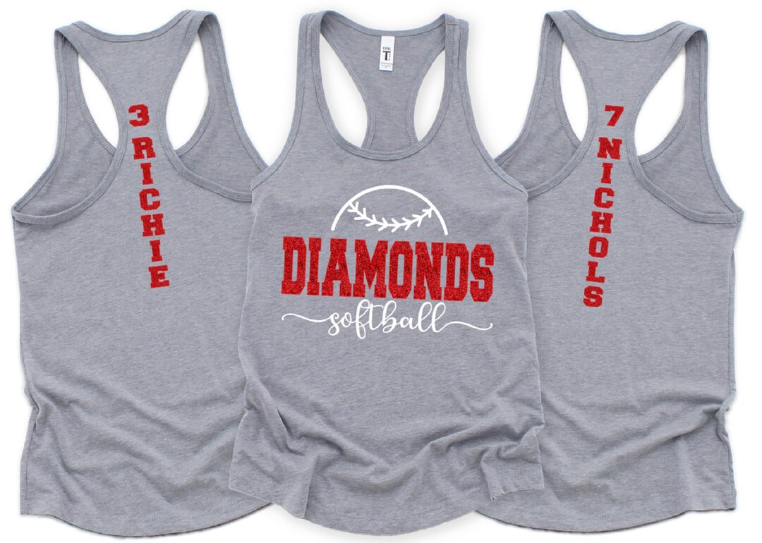 Custom Softball Tank Top, Matching Softball Team Tank Top, Team Name ...