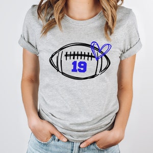 Football Number Shirt, Custom Football Number Shirt, Football Mom Shirt, Personalized Football Senior Mom Shirt, Fall Apparel,Women Fall Tee