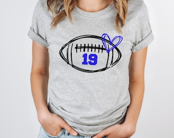 Football Number Shirt, Custom Football Number Shirt, Football Mom Shirt, Personalized Football Senior Mom Shirt, Fall Apparel,Women Fall Tee