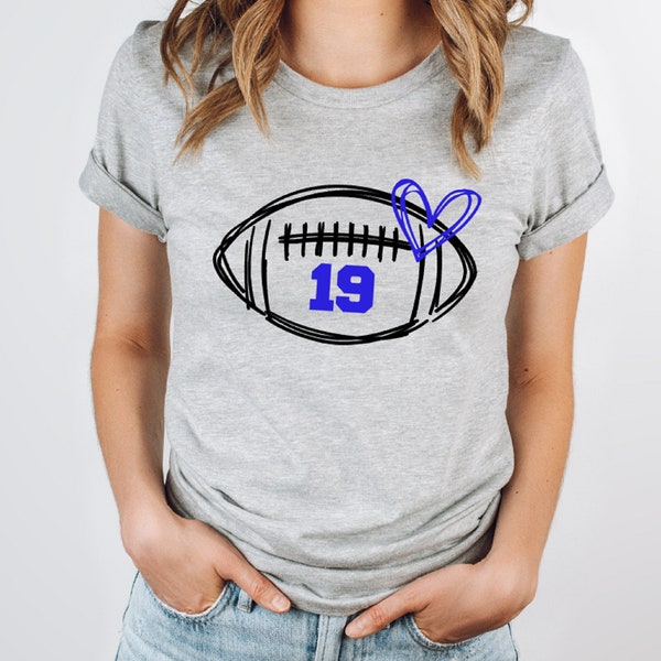 Football Number Shirt, Custom Football Number Shirt, Football Mom Shirt, Personalized Football Senior Mom Shirt, Fall Apparel,Women Fall Tee