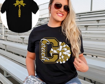 Cheer Coach Shirt Glitter Cheer Coach Shirt Custom Cheer Coach Tee