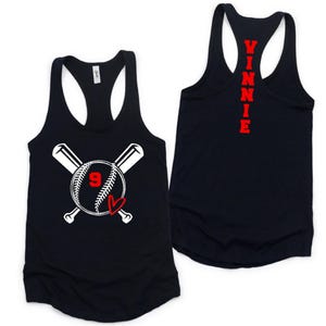 Baseball Tank, Custom Baseball Number Racerback Tank Top, Baseball Shirt, Baseball Mom, Baseball Team, Softball Mom, Matching Baseball Tank