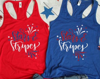 4th of July Tank Top - Stars and Stripes Tank - Merica Shirt - Women's Tank Top - Women's 4th Of July Tank - America Tanks - Patriotic Tank