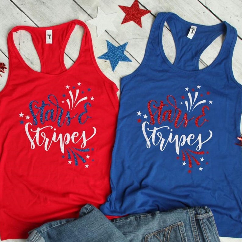 4th of July Tank Top - Stars and Stripes Tank - Merica Shirt - Women's Tank Top - Women's 4th Of July Tank - America Tanks - Patriotic Tank image 1