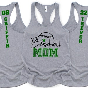 Baseball Mom Tank, Baseball Mom Shirt, Baseball Mama Personalized Baseball Mom Tank, Custom Personalized Baseball Mom Racerback Tank Tops
