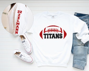 Football Mom Shirt, Glitter Football Mom Jerseys, Football Sweatshirt, Football Team Mom Shirts, Name and Number Football Sweatshirt