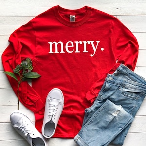Christmas Long Sleeve Shirt, Sweatshirts for Women, Christmas Gifts, Gift for Mom, Christmas Shirt, Merry Shirt, Christmas Sweatshirt
