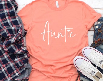 Auntie Shirt, Blessed Auntie, Auntie T Shirt, Aunt Shirt, Family Shirt, Christmas Gift, Aunt Life Shirt, Pregnancy Announcement Shirt