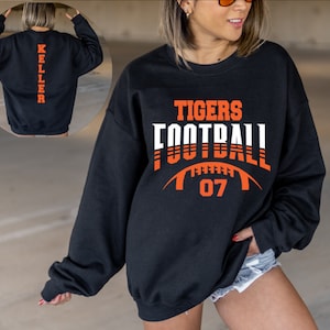 Personalized Football Shirt, Custom Football Mom Shirt, Game Day Football Hoodie, Name and Number Football Sweatshirt, Football Dad Shirts