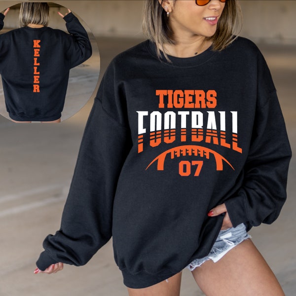 Personalized Football Shirt, Custom Football Mom Shirt, Game Day Football Hoodie, Name and Number Football Sweatshirt, Football Dad Shirts