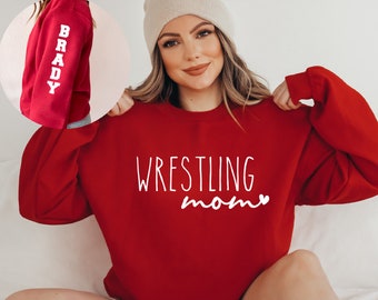 Wrestling Mom Shirt, Custom Wrestling Shirt, Personalized Wrestling Hoodie, Sleeve Name Wrestling Sweatshirt, Wrestler Mom Sweater