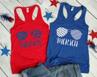 Merica Tank Top - Women's 4th Of July Tank - July 4th Tank Top - America Tank Top - Patriotic Tank Top - Merica Shirt - Women's Merica Tee