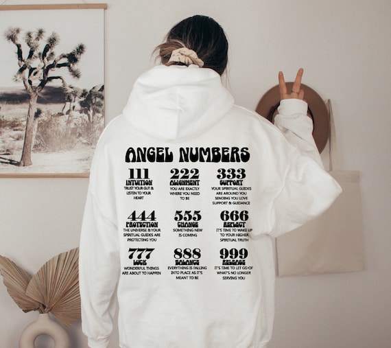 Personalized Angel Numbers Pullover Hoodie, Oversized Hoodie