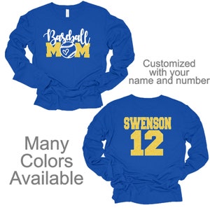 Glitter Baseball Shirts Baseball Mom Shirts Baseball Bling Longsleeve Baseball Mom Shirts Baseball Shirts for women Personalized Baseball