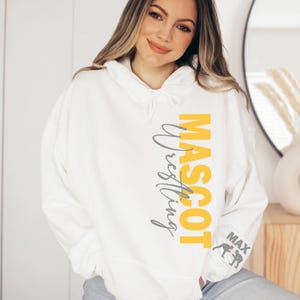 Custom Wrestling Sweatshirt With Name on Sleeve, Personalized School Wrestling Hoodie, Team Name and Colors, Wrestling Mom Sweatshirt