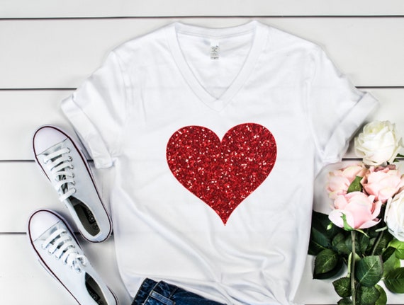 Camisa de San Valentin para mujeres camisetas de San Valentin para mujer camisa de corazon de San Valentin brillante camisas de corazon de San Valentin Camisas de San Valentin para mujeres