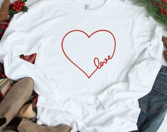 Long Sleeve valentines shirt, Valentine heart shirt, Love Tshirts for women, Valentines Shirt, Valentines Day Shirt, Heart Shirt