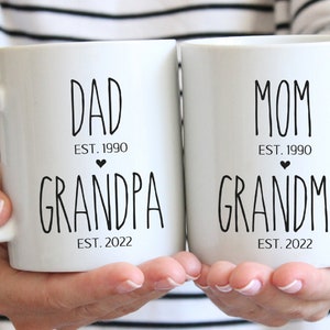 Set Grandpa Grandma Mugs, Grandparents Gift, Papa Mimi, Personalized Grandparents, New Grandparents Mugs, Gift for grandma, gift for grandpa