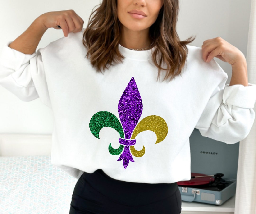 MARDI GRAS Sequin Long Sleeve Sweatshirt main image 1