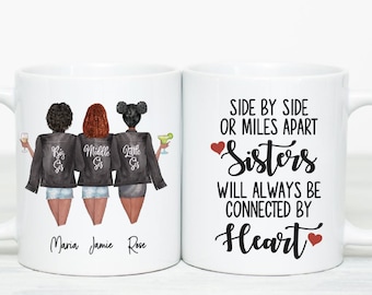Sister Gift, Sister Birthday Gifts, Personalized Gift,Gift For Sisters, Big Sister Middle Little Sister, Custom Sisters Mug,Soul Sisters Mug