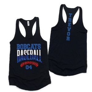 Custom Baseball Tank Top, Personalized Baseball Shirt, Glitter Baseball Tank, Baseball Mom Shirts, Racerback Tank Tops, Tournament Apparel