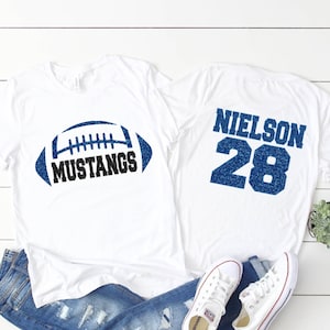 Custom Football Mom Shirt, Personalized Football Shirt, Game Day Football T-Shirt, Name and Number Football Shirt, Football Grandma Shirts