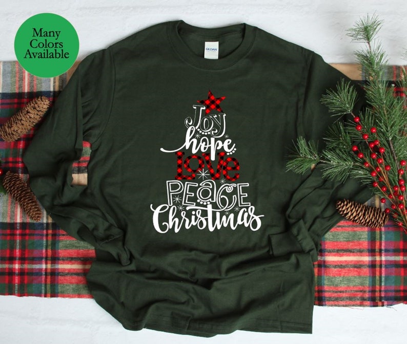 Christmas Shirts Joy Hope Shirt Love Christmas Shirt | Etsy