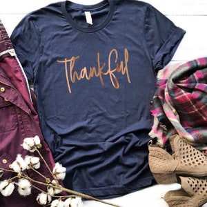 Thankful, Thankful Shirt Thanksgiving Shirt,fall Shirt, Thankful Tshirt ...