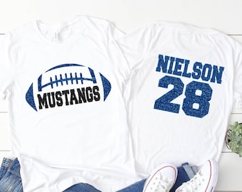 Custom Football Mom Shirt, Personalized Football Shirt, Game Day Football T-Shirt, Name and Number Football Shirt, Football Grandma Shirts
