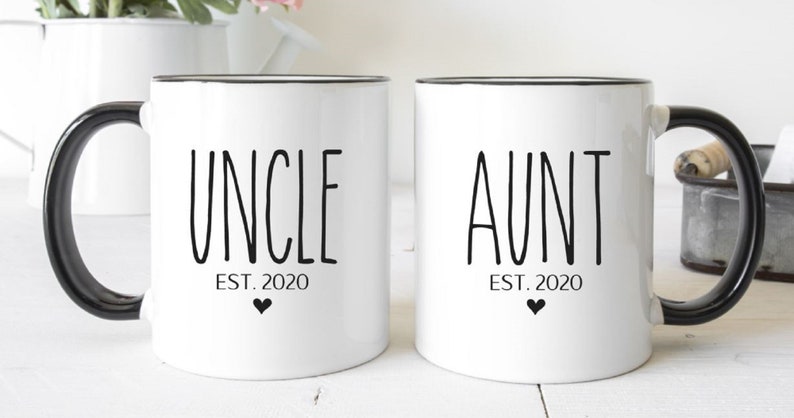 Set Aunt and Uncle Mugs, New Aunt and New Uncle Gifts, New Aunt Mug ...