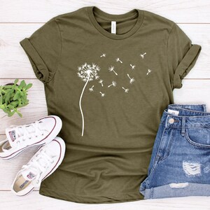 Dandelion Shirt Wildflower Shirt Blossoms Shirt Gift For Her Dandelion Tshirt Floral Tshirt Spring Shirt Women Shirt gardening shirt