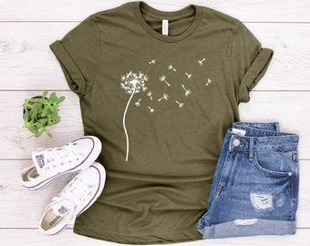Dandelion Shirt Wildflower Shirt Blossoms Shirt Gift For Her Dandelion Tshirt Floral Tshirt Spring Shirt Women Shirt gardening shirt