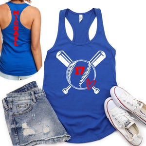 Baseball Shirt with name on back, Custom Baseball Tank Top, Matching Baseball Mom Tank Top, Baseball Mom Shirt, Baseball Team tank top