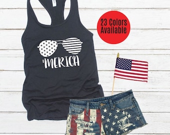 Merica Tank top, 4th of July Tank, Womens 4th of July Shirts, Fourth of July Tank, 4th July Plus Size Tank, Fourth of July Shirt