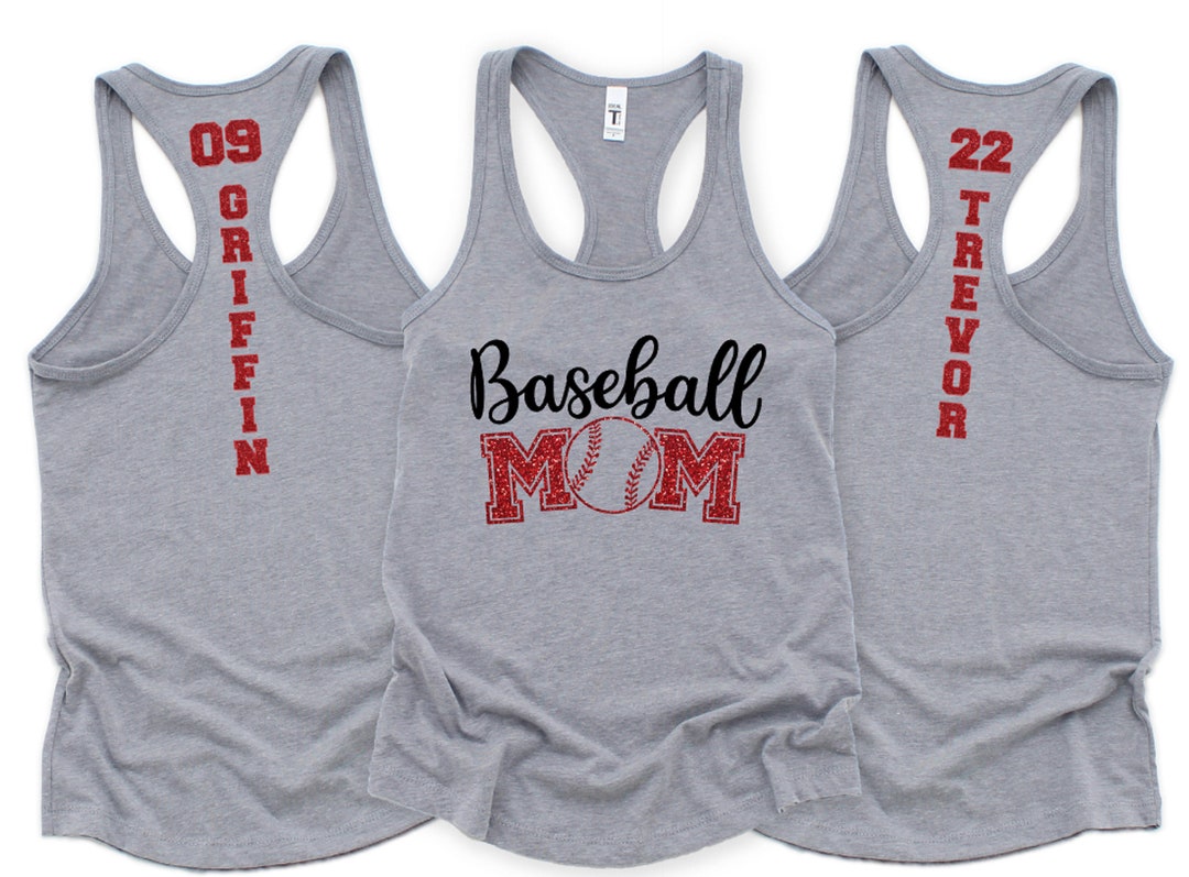 Glitter Baseball Mom Shirt Baseball Mom Tank Tops Custom Baseball Tank