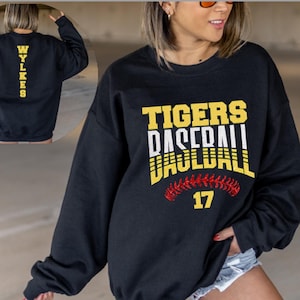 Custom Baseball Number and Name Sweatshirt, Baseball Custom Birthday Hoodie, Baseball Mom, Personalized Baseball, Custom Baseball