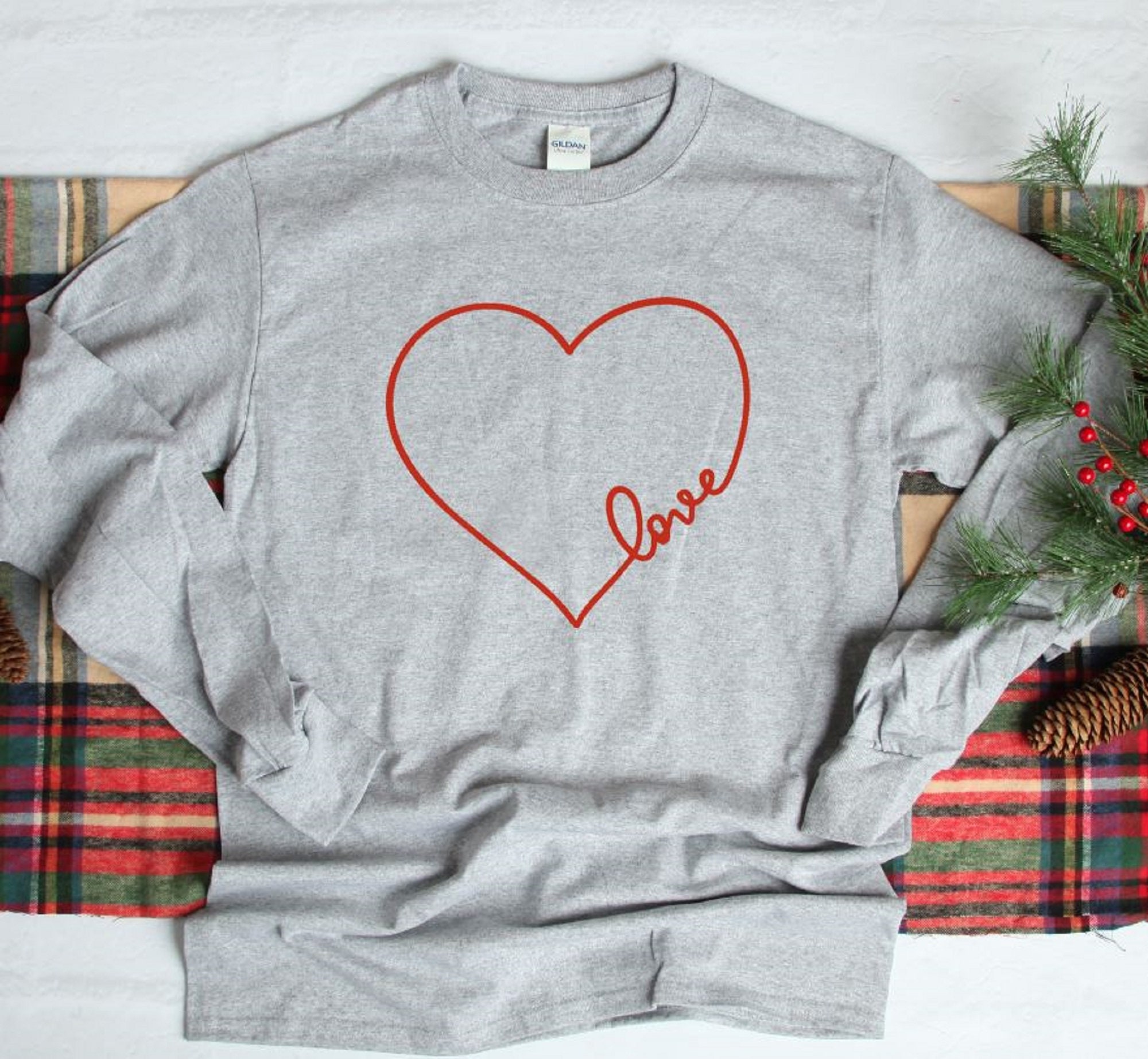 Long Sleeve valentines shirt Valentine heart shirt Love Etsy