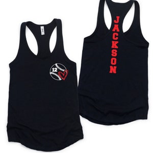 Baseball Tank, Custom Baseball Number Racerback Tank Top, Baseball Shirt, Baseball Mom, Baseball Squad, Softball Mom, Game Day Baseball Tank