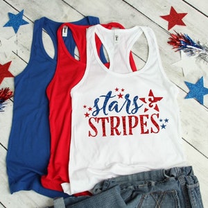 4th of July Tank Top - Stars and Stripes Tank - Merica Shirt - Women's Tank Top - Women's 4th Of July Tank - America Tanks - Patriotic Tank
