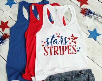 4th of July Tank Top - Stars and Stripes Tank - Merica Shirt - Women's Tank Top - Women's 4th Of July Tank - America Tanks - Patriotic Tank