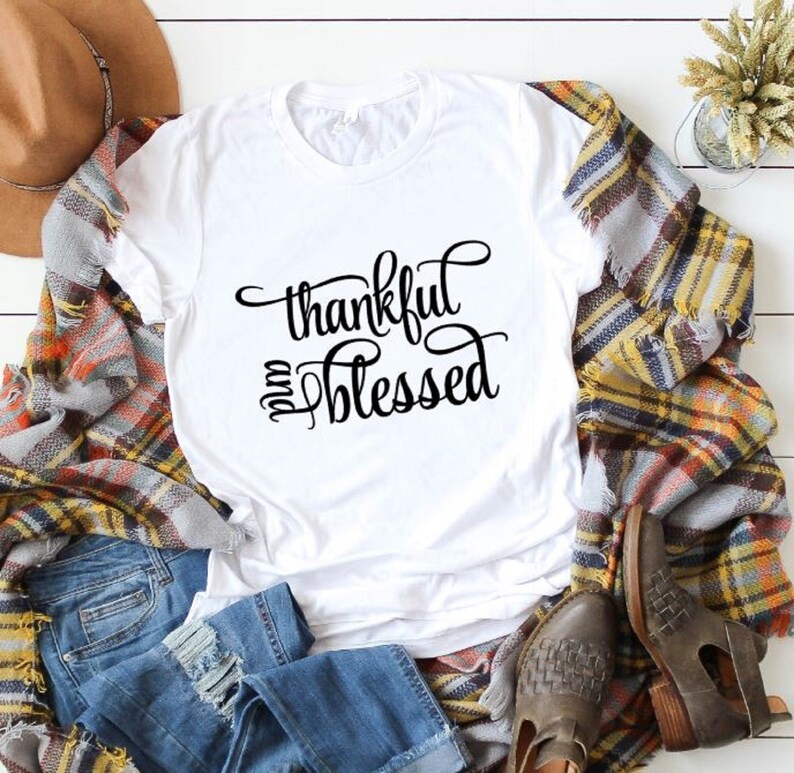 Beopjesk Women's 'Thankful Blessed' Graphic Long Sleeve Shirt - Casual Fall & Thanksgiving Top - View #7