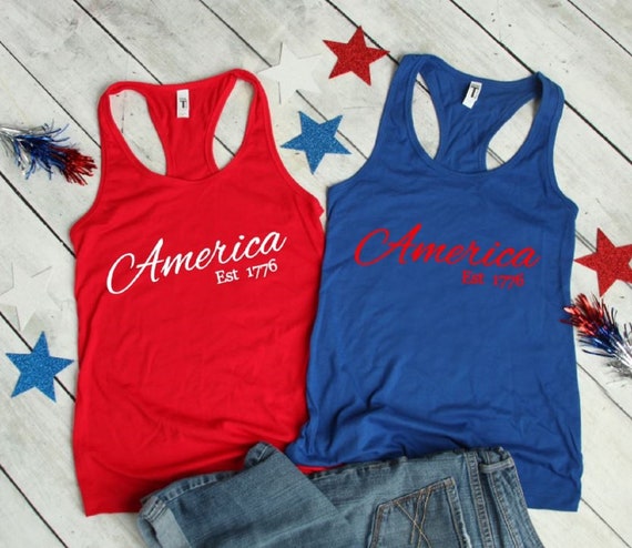 America Tank Top, Women's Workout tank, 4th July Tank Women, July 4th Running Shirt, workout tank, Independence Day tank top