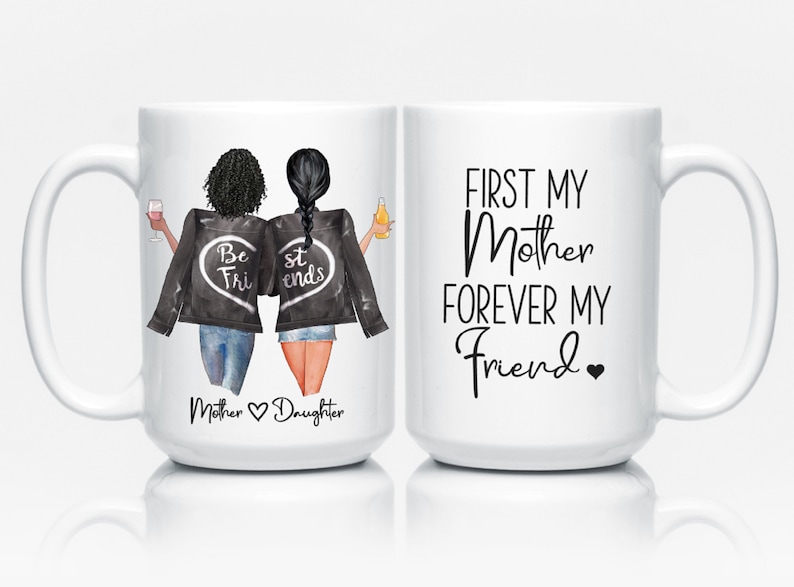 Personalized Mom Mug, Mom Birthday Gift From Daughter, Mothers Day Gift For Mom, Custom Mom And Daughter Gift, Daughter Gift From Mom All White Mug