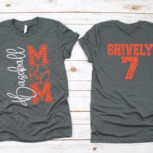 Baseball Mom Shirt Baseball Mom Baseball Tshirts Baseball Mom Shirts Baseball Shirt for Mom Baseball Mom Gift Glitter Bella Canvas Shirt