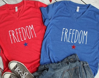 Womens 4th of July Shirt, freedom Shirt, usa tee, star tshirt, fourth of July shirt, patriotic t-shirt, memorial day shirt, red white blue