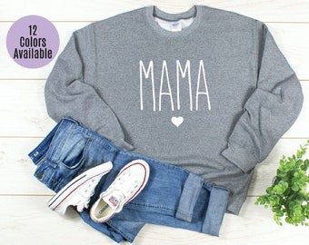 Mama Sweatshirt, Mama Sweater, Mom Pullover, Cute Mom Sweatshirt, Crewneck Sweatshirt, Mom Sweater, Fleece Lined UNISEX FIT S-3XL